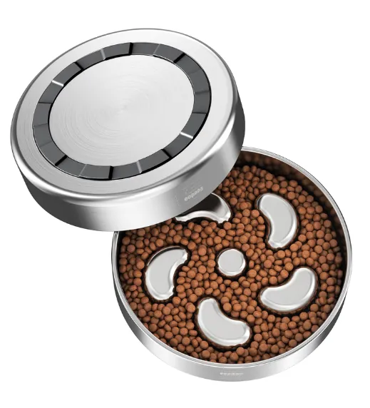 Double Wall Non-Skid Stainless Steel Slow Feeder Dog Bowl